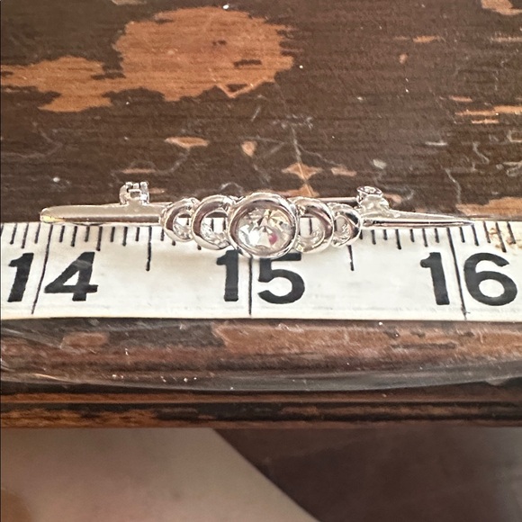 Over 2” Bar Pin Crystal Rhinestone - Picture 3 of 3